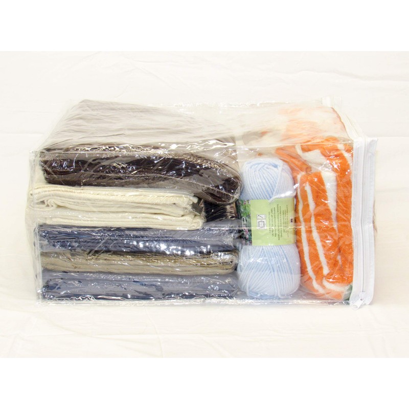 Clear Vinyl Zippered Storage Bags 15 x 18 x 9