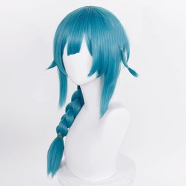 TO KU TOO YUO Blue Braid Wig Short Wig Cosplay Costume Heat Resistant Synthetic Hair Women Party Wigs