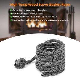 Stanbroil Wood Stove Gasket, 1/4" x 84" Graphite Impregnated Fiberglass Rope Seal and High Temperature Cement Gasket Kit Replacement for Wood Stoves Door
