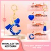 ANHBKAR Royal Blue Initial Keychains for Women with Cute Heart