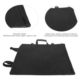 Mochila de pintura Dibujo portátil Tablero de pintura Bolsa de archivo de almacenamiento Artistas Bolsas de transporte Multifuncional A3 Bolsa impermeable para dibujar Bocetos Pintura(negro)