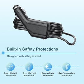 XMHEIRD Car DC Adapter for Tom LT Traffic Receiver VIA 1505T 1505TM 1535TM 1535T Auto Vehicle Boat RV Plug Power Supply Cord Charger Cable PSU