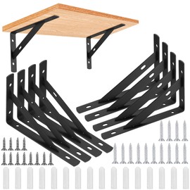 8 Pieces Shelf Brackets Heavy Duty, Wall Mounted Triangle Shelving Brackets, 90 Degree Right Angle Shelf Supporters Brace Brackets, for Living Room Bedroom (150x95 mm/6x3.7 inch)