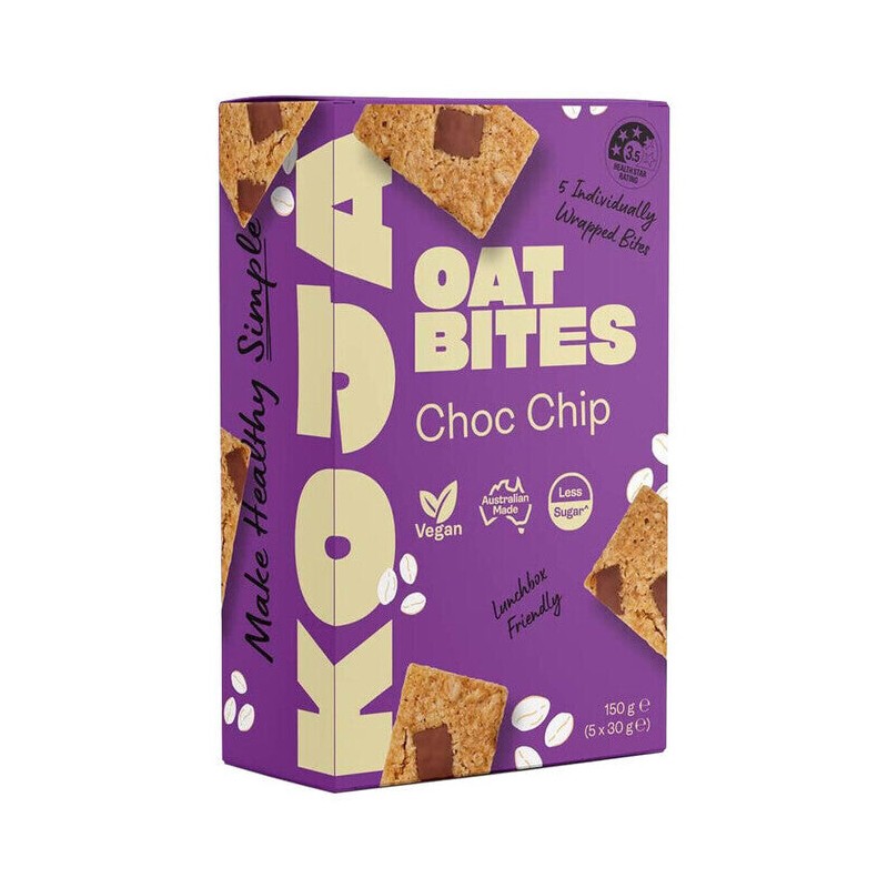 KOJA Oat Bites Multipack - Choc Chip, 5 x 30g