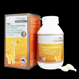 VITATREE Kids Super Milky Calcium 330mg plus Vitamin D3 60 Capsules