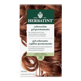 HERBATINT, Coloración Permanente para Cabello en Gel - color RUBIO COBRIZO 7R - 170 ml - Sin Amoníaco - 100% Cobertura de Canas - para Pieles Sensibles - con 8 Extractos Naturales BIO