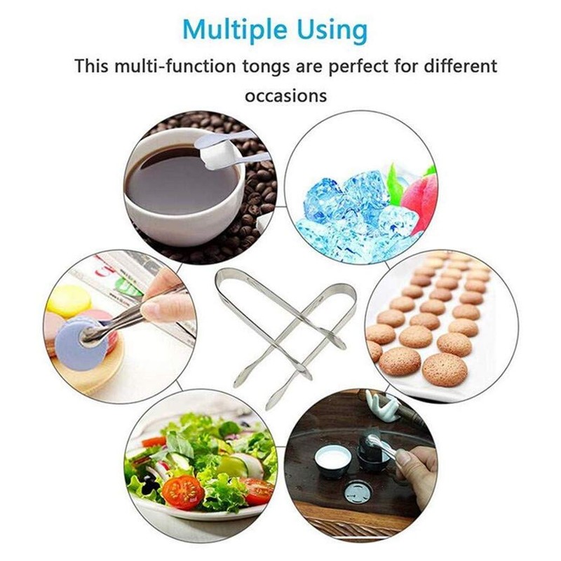 Small Ice Clips, Stainless Steel Ice Tongs U Shaped Sugar