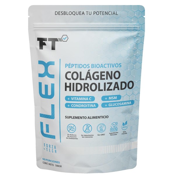 Colgeno Hidrolizado Vitamina C Glucosamina Condroitina MSM Suplemento Alimenticio FT
