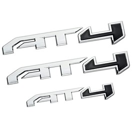 3pack 2019-2025 AT4 Emblems Sierra 3D Badge NamePlate Decal with Strong Adhesive 85002068 Compatible with Canyon Sierra 1500 2500HD 3500HD (Chrome Black)