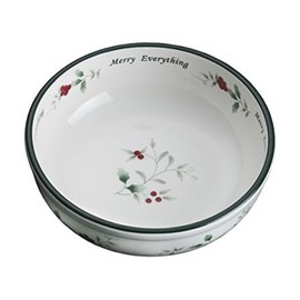 Pfaltzgraff Winterberry Hard Dolomite Candy Tidbit Dish Bowl (7-Inch) - , Red/Green /White