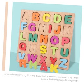 Kisangel 2 Sets Alphabet and Number Learning Puzzle Set of Wooden Matching for Cognitive Development and Early Education