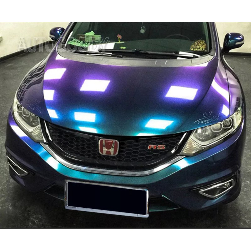AUTOGOODY 84" x 60" Gloss Metallic Chameleon Purple Teal Vinyl