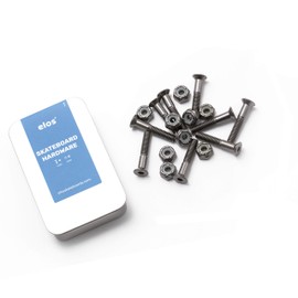 Elos Skateboard Hardware 1.1" (28mm) Screws and Nuts (9 Screws & 9 Nuts) Hex Head Bolt and Nut Set Hardened Steel Heavy Duty Rust Resistant Skateboard Longboard Cruiser