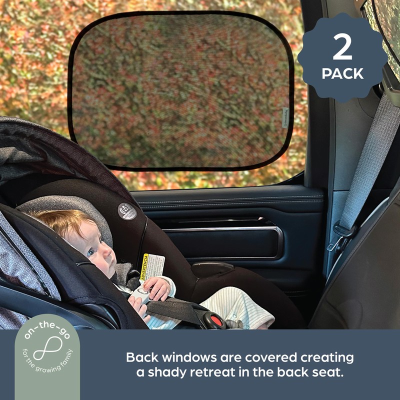 Dreambaby Insta-Cling Static Car Window Shades - UPF 50 Sun