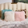 Genuine Sheepskin Throw Pillow with PP Cotton Inside, Luxury Fluffy