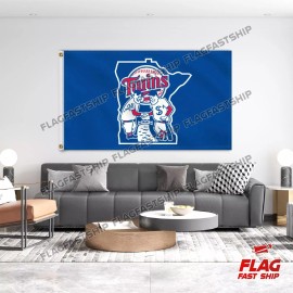 Unbranded Minnesota Twins 3x5 FT Flag Man Cave Retro Style Baseball Banner FREE Shipping