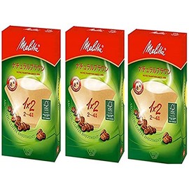 Melitta 593181 Coffee Filters, Brown, 100 Sheets x 3 Boxes, Natural Brown, 2-4 Cups, 100 Sheets x 3 Boxes
