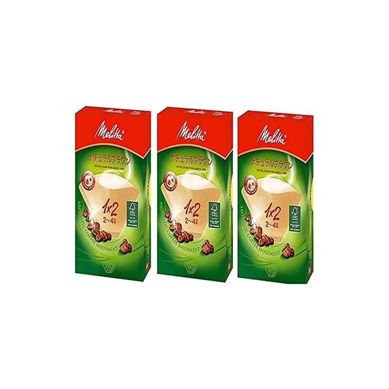 Melitta 593181 Coffee Filters, Brown, 100 Sheets x 3 Boxes,