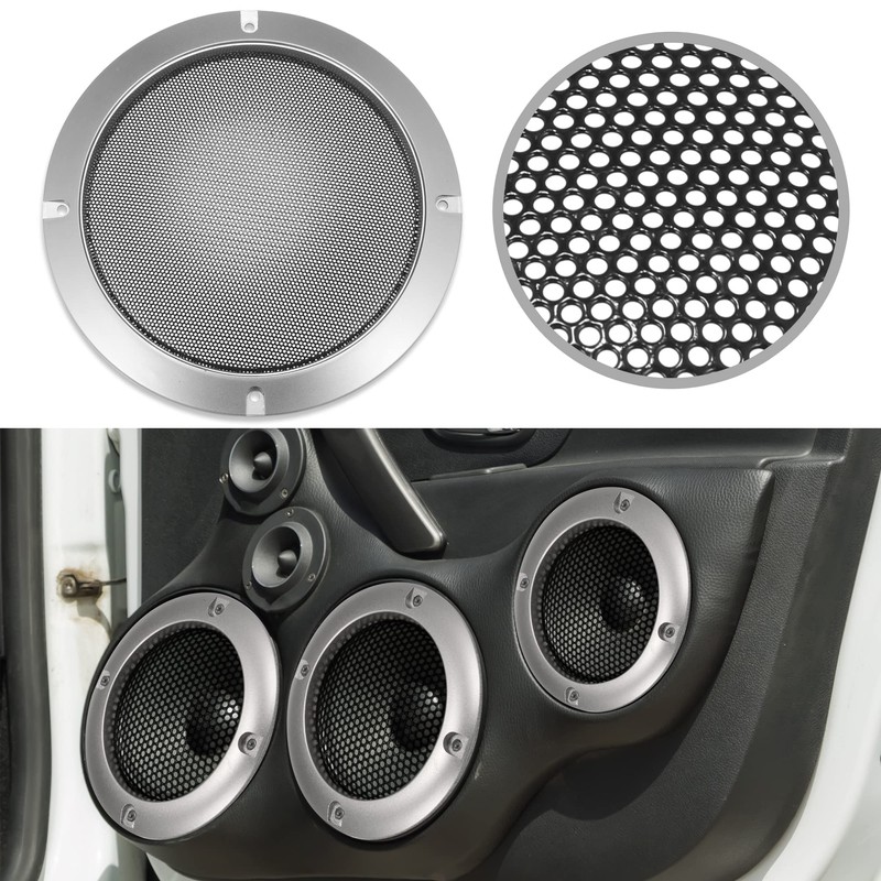 X AUTOHAUX Pack of 2 Car Speakers Grill Cover Round