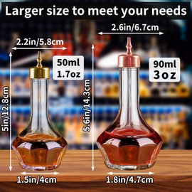 LINALL Bitters Bottle Set of 6- Dasher Bottles with Dasher Top 3oz/90ml Professional Bar Tool for Making Craft Home Bar and Restaurant