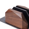 NIRVASH Walnut Wood Vertical Laptop Stand, Dual Slot Wooden Laptop