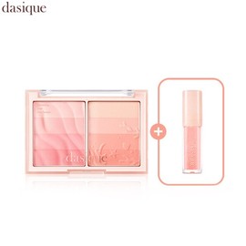 DASIQUE Blending Layer Cheek with Mini Lip Gloss Special Set 2items [Summer Coral Collection], Color:Summer Coral