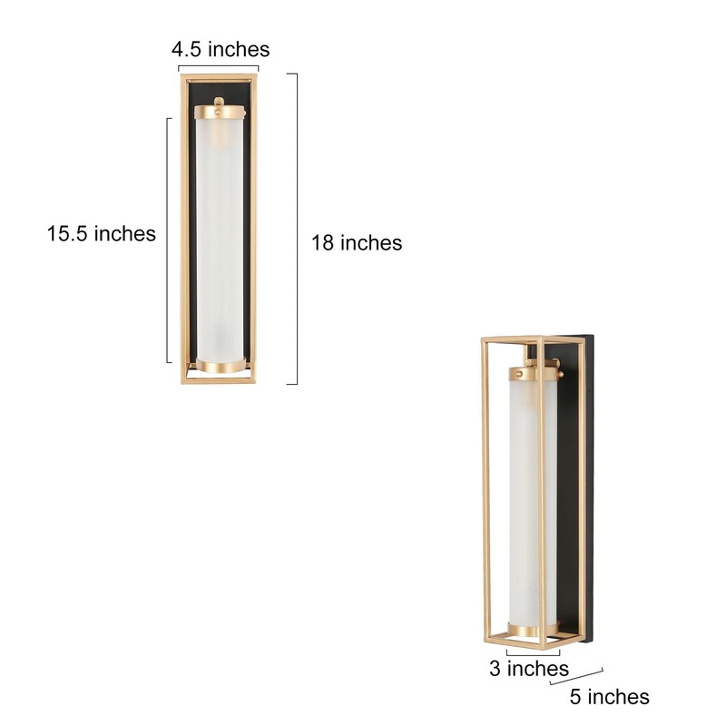ZEVNI Sconces Wall Lighting, 1-Light Modern Wall Sconce, Black and