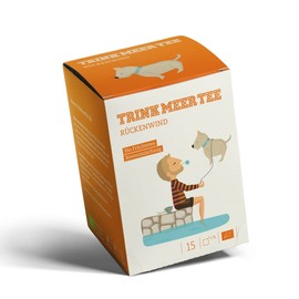 Trink Meer Tee RÜCKENWIND Organic Fruit Tea | Natural Organic Tea Berry Mix | with Sea Buckthorn Berries, Aronia Berries and Hibiscus Flowers | Organic Tea in Hand-Stitched Tea Bags I 15 x 4 g = 60 g