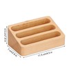 Ruksifg Wood Business Card Holder Desk 3 Grids Wooden Business