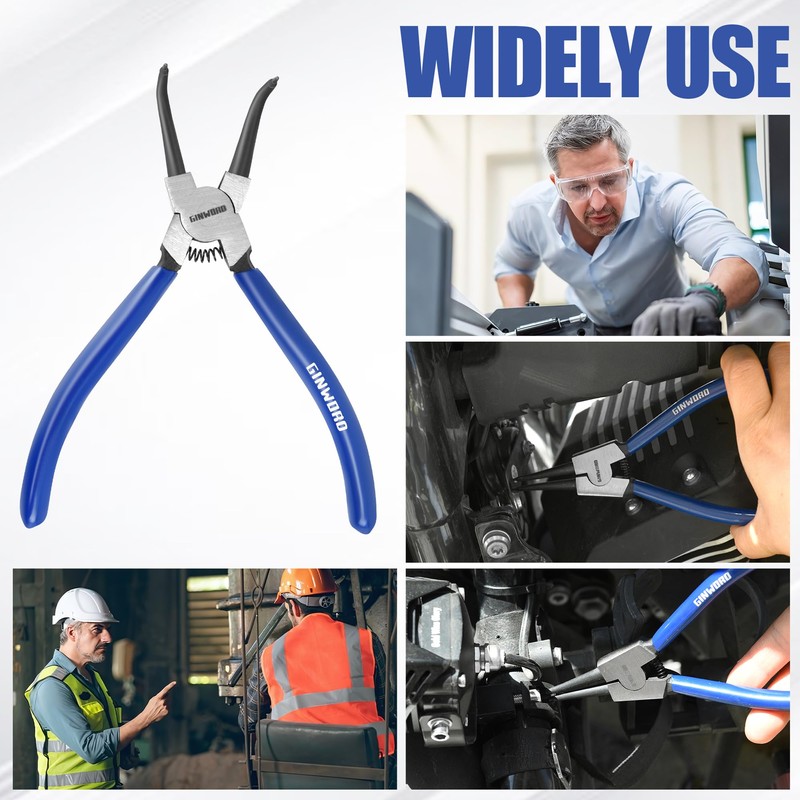 GINWORD 7-inch 4 Pcs Snap Ring Pliers Set, Circlip Pliers