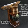 Quality Made Shaving Razor and Shaving Brush Stand. with Walnut