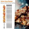 Hakka Stainless Steel Barbecue Skewers, 23" Heavy Duty Metal Skewers