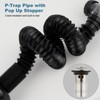 iFealClear Bathroom Sink Drain Kits, Flexible P-Trap Drain Pipe with