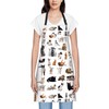 Smooffly Cats Apron Unisex Adjustable Bib Apron, Cooking Kitchen Chef