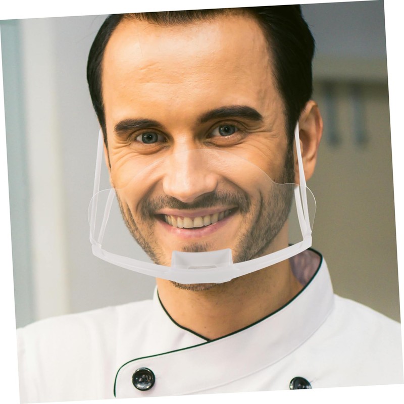 COHEALI 20pcs Transparent Chef Mask Safety Mouth Cover for Restaurants