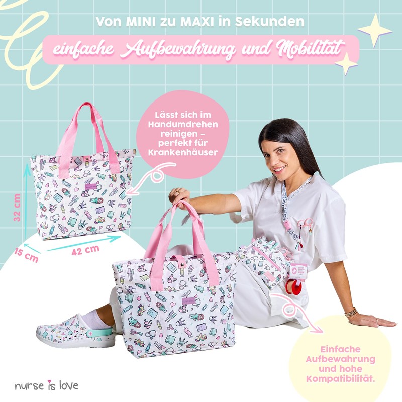 Nurse is Love Women's Tote Bag for Nurses - Large