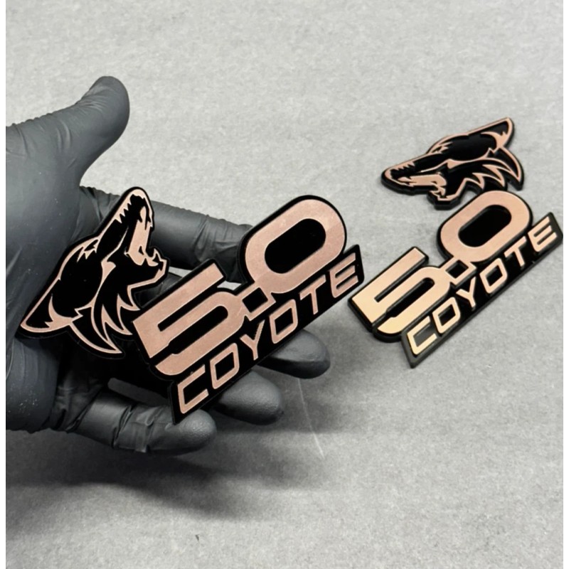 usa Standard COYOTE 5.0 Emblem Badges Bronze On BLACK EDITION