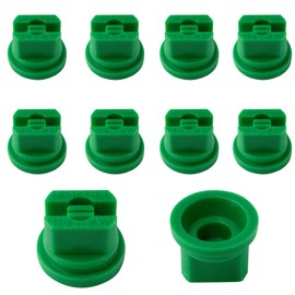 PDETVEO 10pcs Flat Fan Spray Tip, 110 Degree Plastic Flat Fan Sprayer Nozzles 0.15mm Orifice Diameter for Agricultural, Cleaning, Cooling, Green