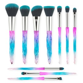 Makeup Brushes Professional Set,Premium Synthetic Bristles for Foundation Powder Eyeshadow Brush Concealers Blush Face Crystal Handle Make up Brushes kit 10Pcs.