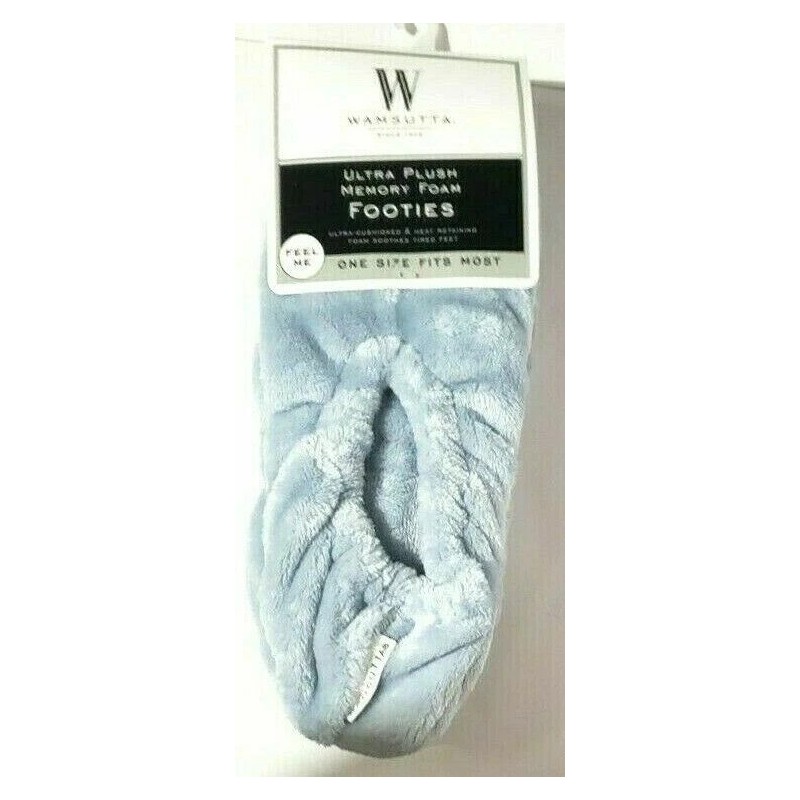 Wamsutta Ultra Plush Memory Foam Footies Slippers One Size Fits