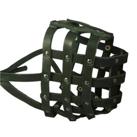 Real Leather Dog Basket Muzzle #115 Black (Circumference 18", Snout Length 4.7") Mastiff, Great Dane