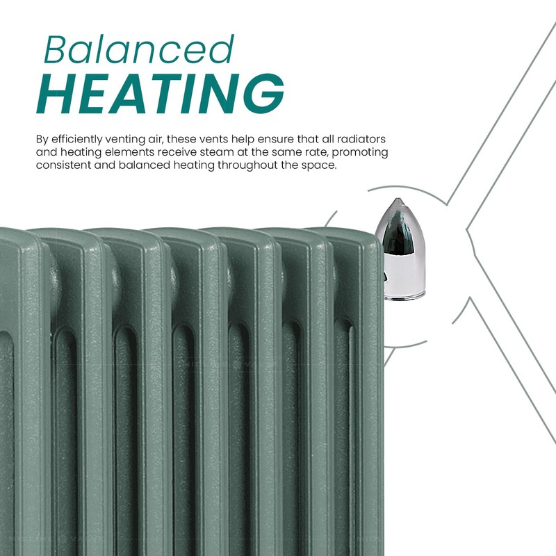 Radiator Air Valve 1/8" Angle Steam Air Vent #H40, Chrome