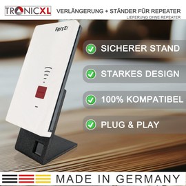 TronicXL 3 m Extension + Stand WiFi Repeater Compatible with Fritz Repeater 600 1200 1750E 2400 AVM Fritz! Bracket Stand 300 cm