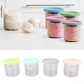 Contenedor de Pinta de Helado de Repuesto para Pintas y Tapas, Paquete de 4, Vasos de 20 Oz Compatibles con NC299AMZ y NC300s Series Ice Cream Maker, Apto para Lavavajillas