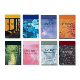 ZODKSNO 400 Sheets Washi Stickers, 8 Packs Vintage Scrapbooking Sticker Aesthetic Decorative Sticker for Photo Scrapbooking（Style D）