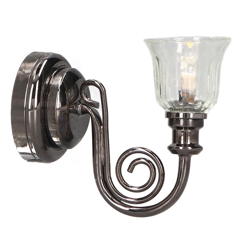 1:12 Dollhouse Wall Lamp LED Warm Lighting Vintage Look Metal