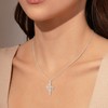 Tewiky Silver Crown Cross Necklace for Women Faith Jewelry Gift