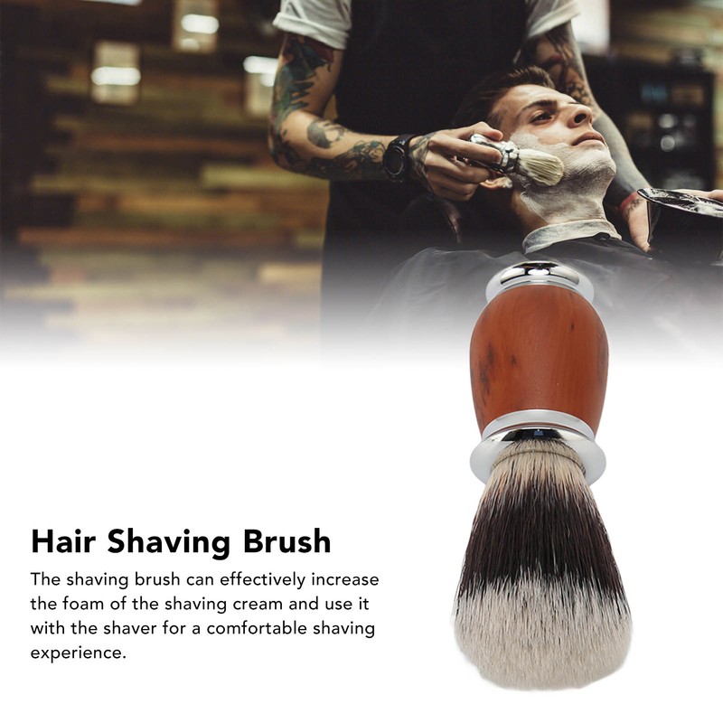 Nylon Men Shaving Brush with Wooden Handle Lightweight Soft for