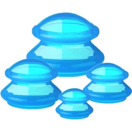 Juego de ventosas para terapia de 4 tamaos ventosas de silicona profesionales, adecuadas para masajes faciales y corporales, liberacin miofascial...  