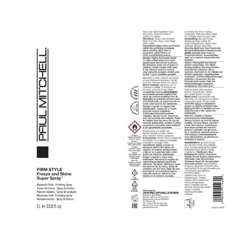 Paul Mitchell Freeze and Shine Super Spray 338 Fl Oz